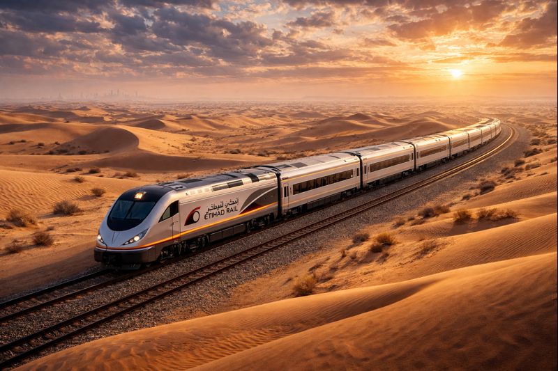 Etihad Rail in desert
